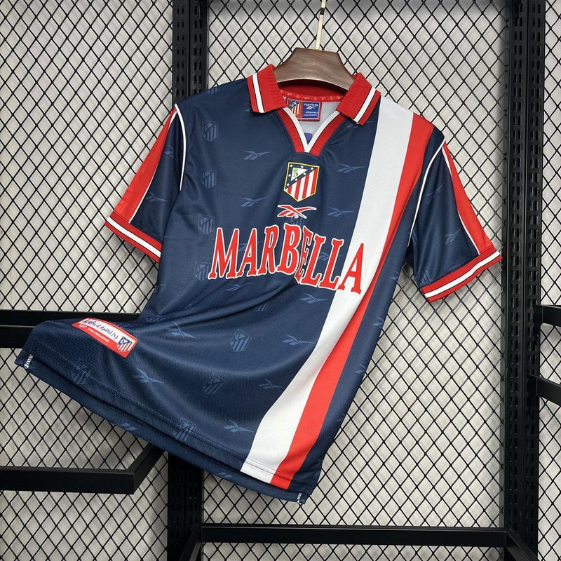 Camisa II Atlético de Madrid Retrô | 98/99 Reebok - Azul Branca e Vermelha