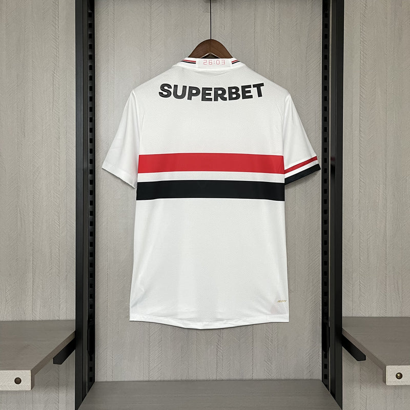 Camisa I São Paulo | 25/26 Torcedor New Balance - Branca (Patrocínios)