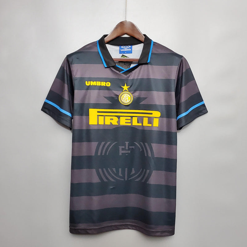 Camisa III Inter de Milão Retrô | 97/98 Torcedor Umbro - Preta