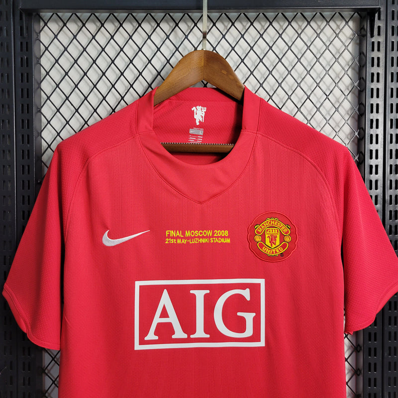 Camisa Champions League Manchester United Retrô | 07/08 Nike - Vermelha