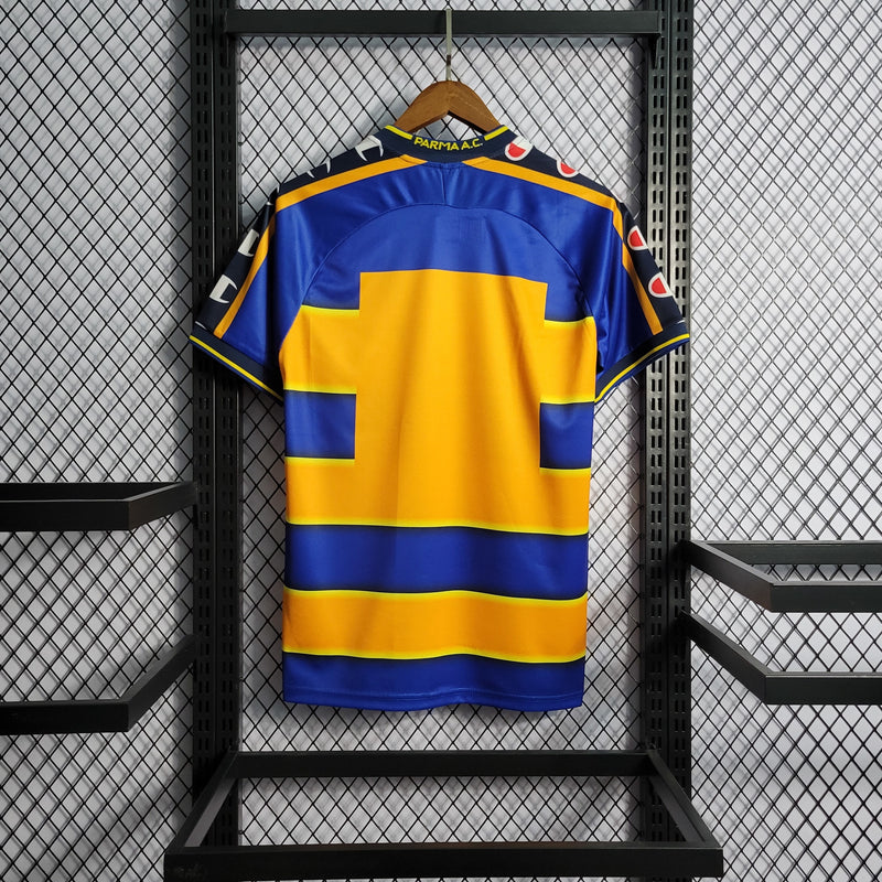 Camisa I Parma Retrô | 01/02 Champion - Azul e Amarela