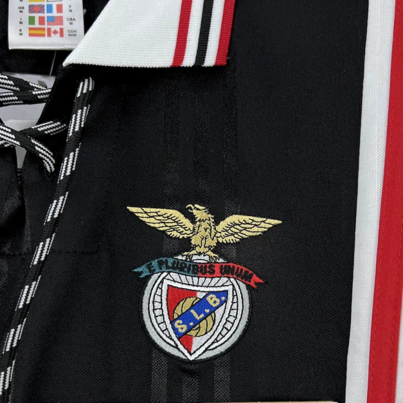 Camisa II Benfica Retrô | 97/98 Adidas - Preta Vermelha e Branca