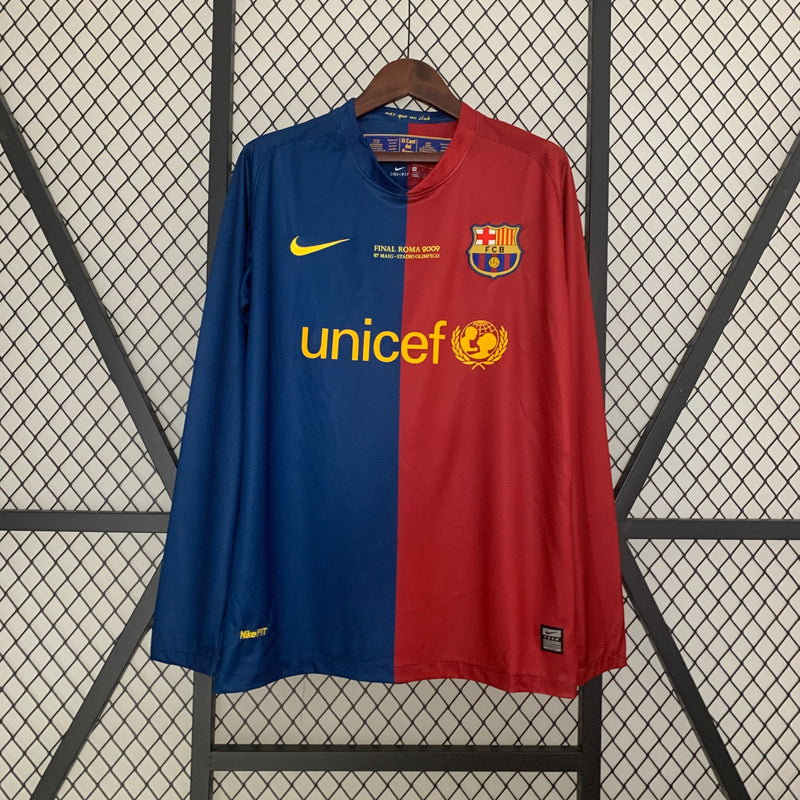 Camisa I Barcelona Retrô | 08/09 Nike - Azul e Vermelha - Manga Longa