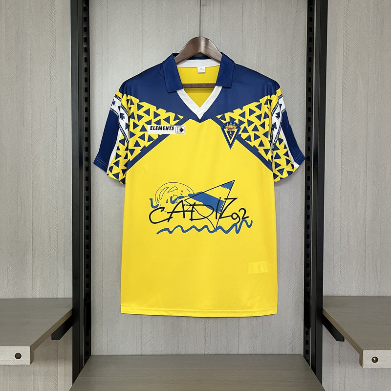 Camisa I Cadiz Retrô | 91/92 Elements - Amarela e Azul