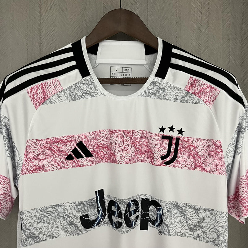 Camisa II Juventus | 23/24 Torcedor Adidas - Branca Cinza e Rosa