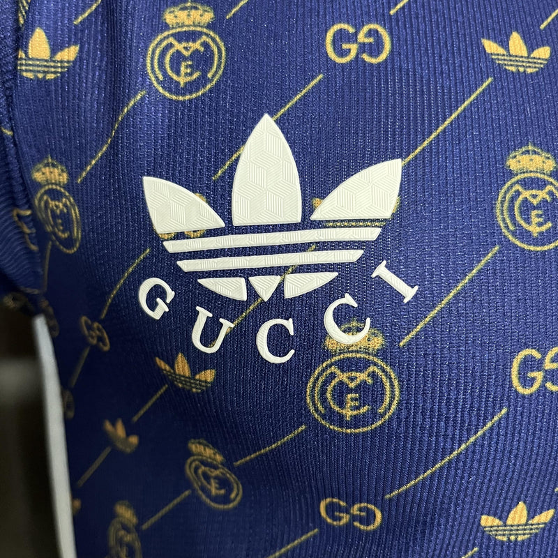 Camisa Gucci x Real Madrid | 24/25 Modelo Jogador Adidas - Azul