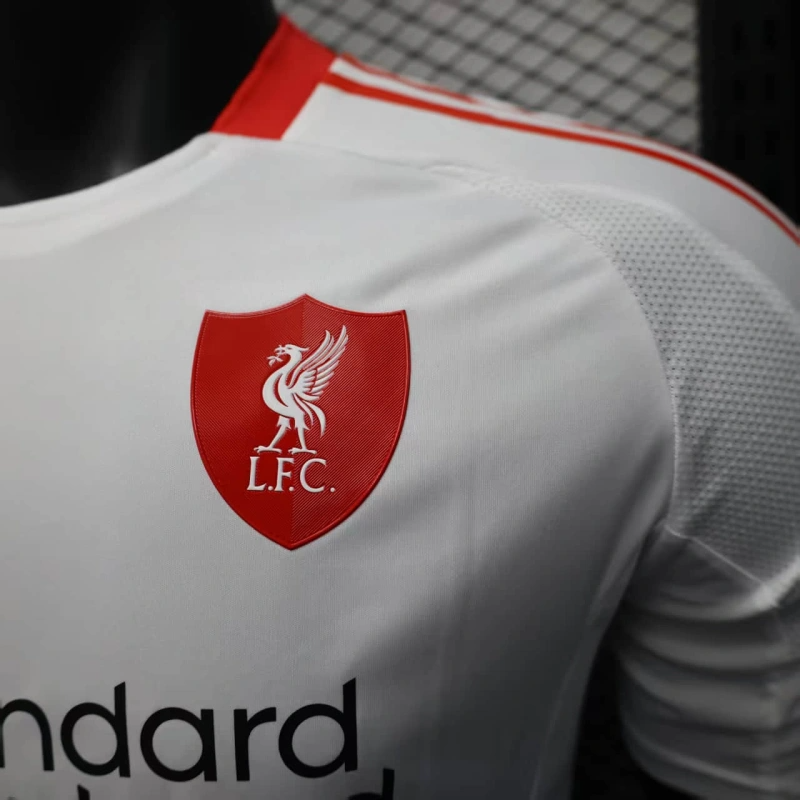Camisa II Liverpool | 25/26 Modelo Jogador Adidas - Branca e Vermelha