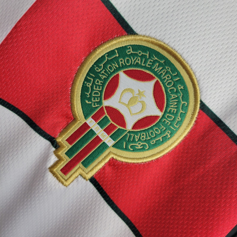 Camisa II Marrocos Retrô | 1998 Puma - Branca Vermelha e Verde - Manga Longa