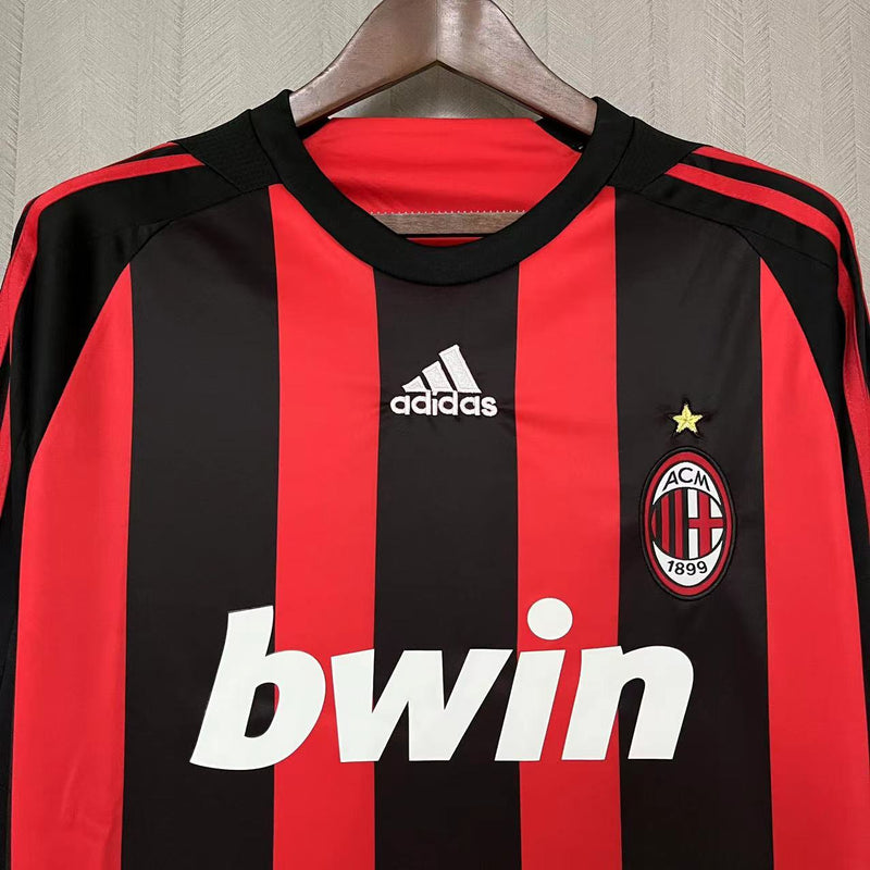 Camisa I Milan Retrô | 08/09 Torcedor Adidas - Vermelha e Preta - Manga Longa