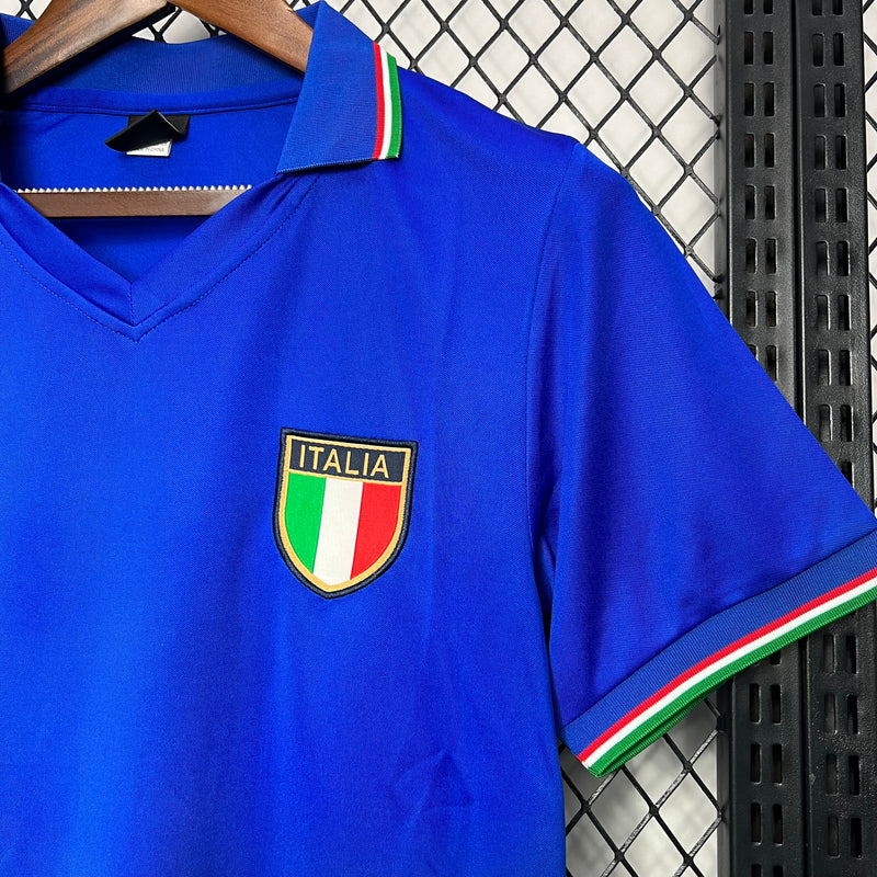 Camisa I Itália Retrô | 1982 Le Coq Sportif - Azul
