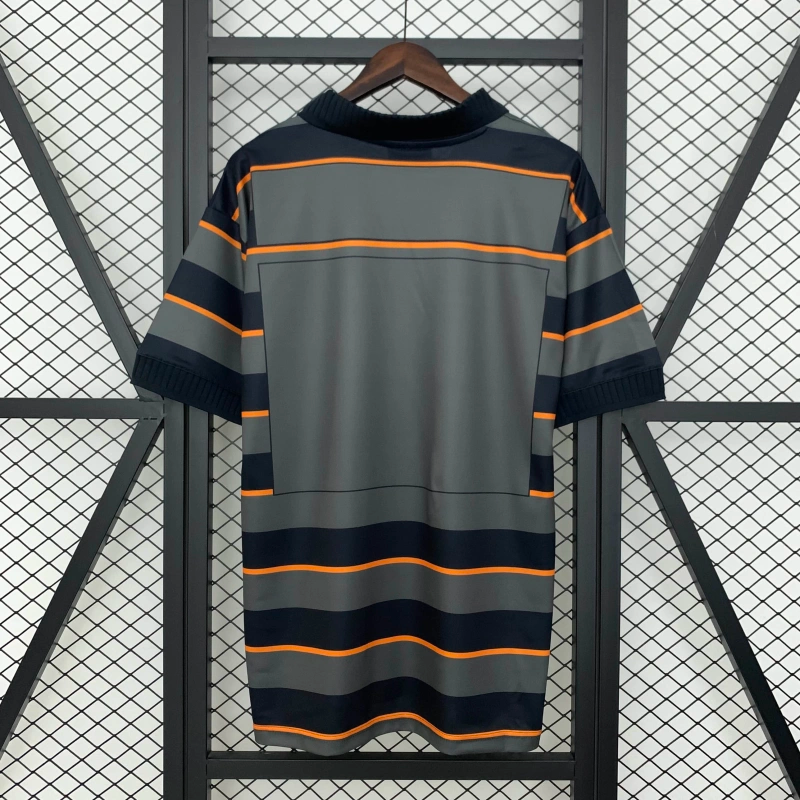 Camisa III Valencia Retrô | 99/00 Luanvi - Cinza Azul e Laranja