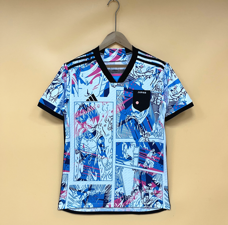 Camisa Dragon Ball Edition Japão | 2022 Torcedor Adidas - Branca Azul e Rosa