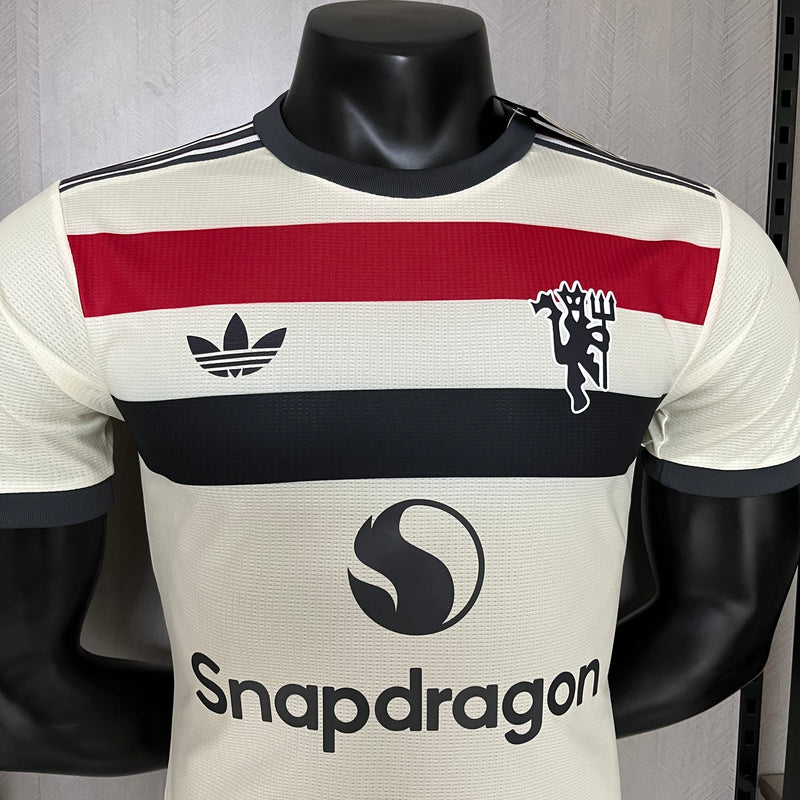 Camisa III Manchester United | 24/25 Modelo Jogador Adidas - Branca Vermelha e Preta