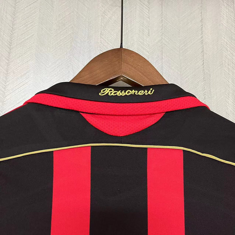 Camisa I Milan Retrô | 06/07 Torcedor Adidas - Vermelha e Preta - Manga Longa