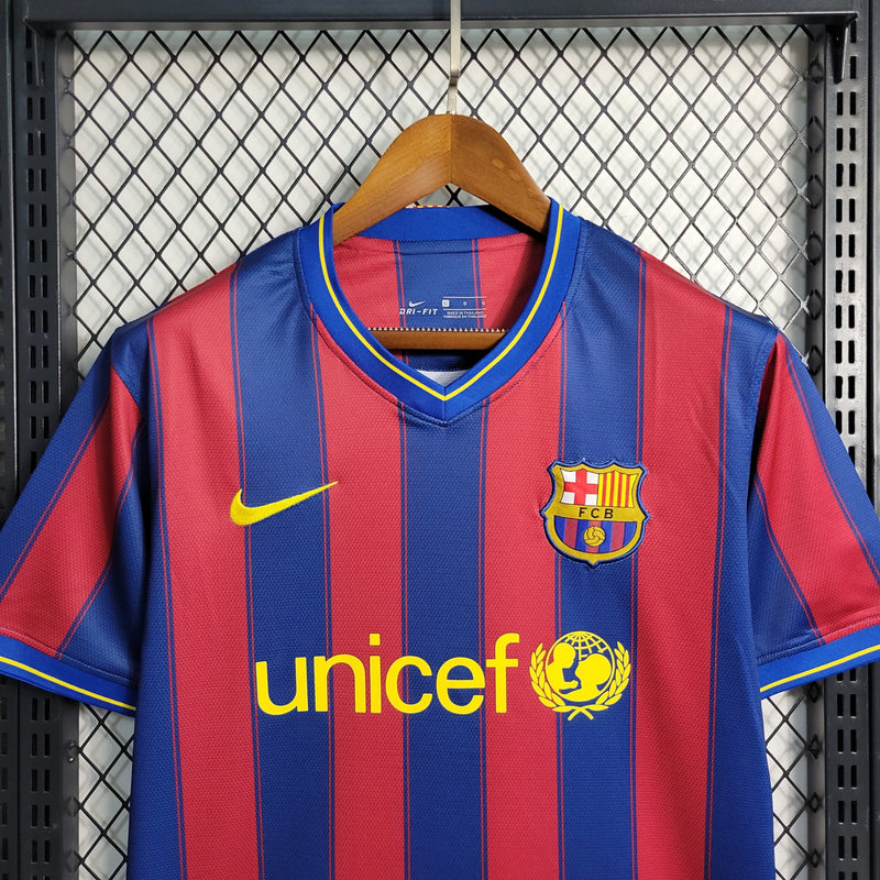 Camisa I Barcelona Retrô | 09/10 Nike - Vermelha e Azul
