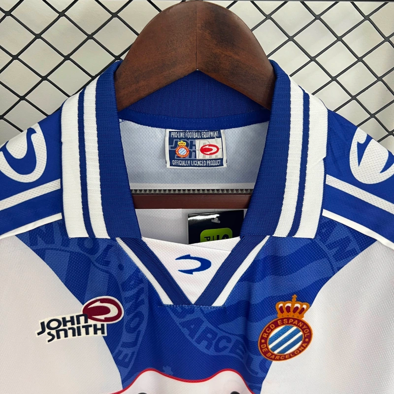 Camisa I Espanyol Retrô | 99/00 John Smith - Branca e Azul