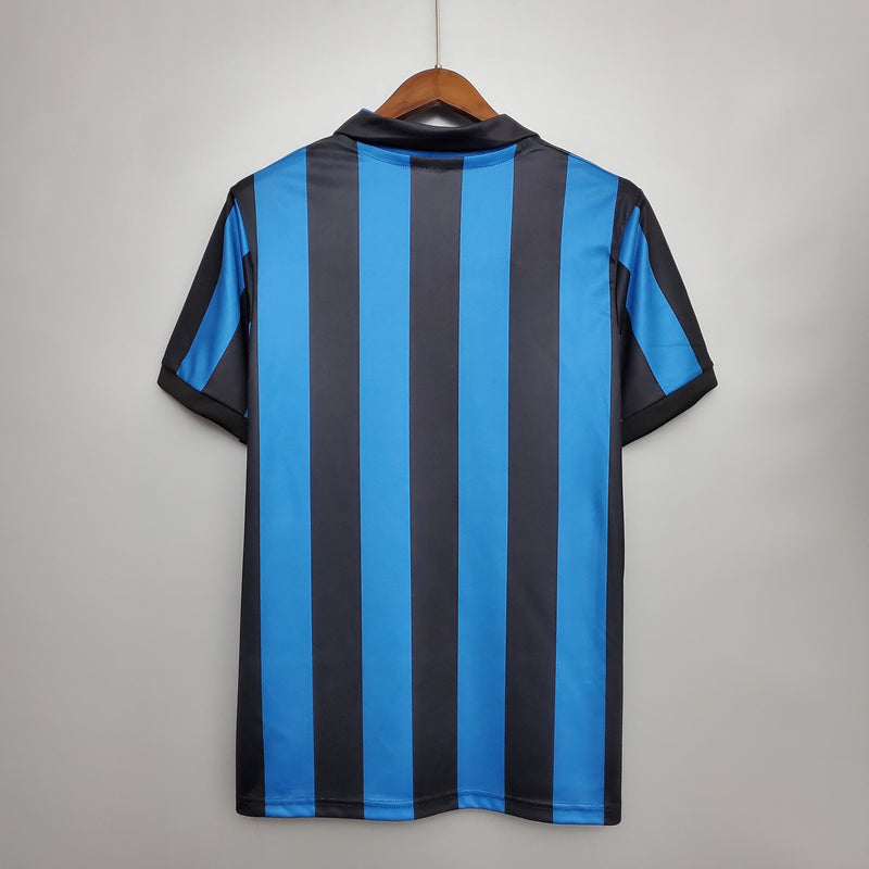 Camisa I Inter de Milão Retrô | 88/90 Uhlsport - Azul e Preta