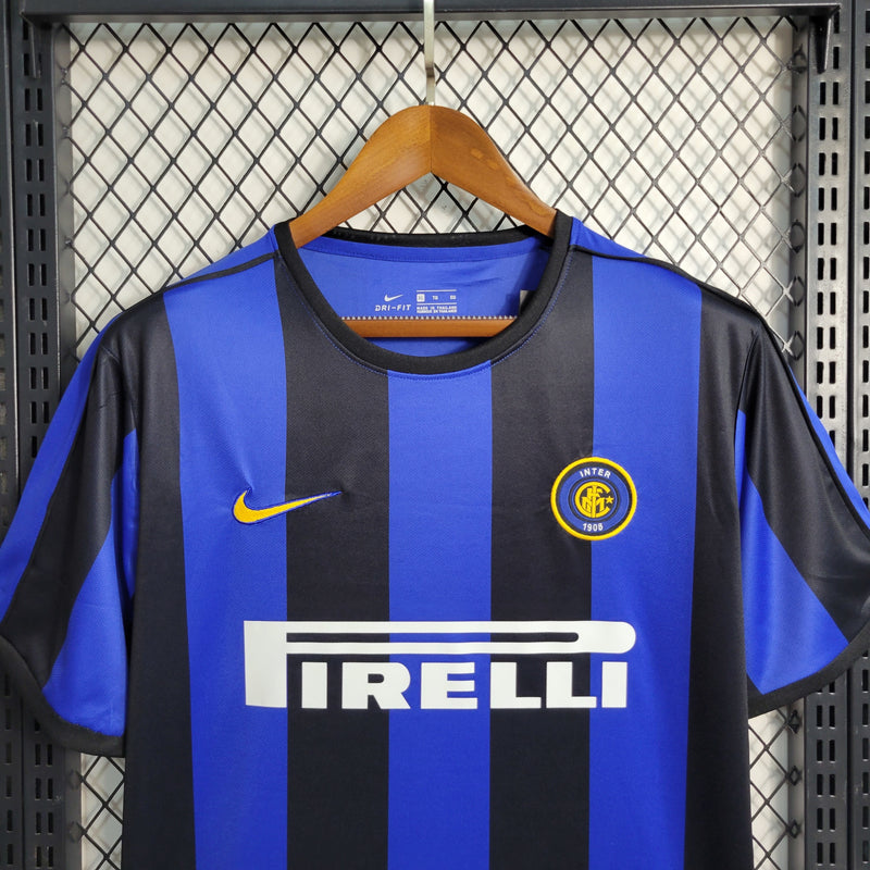 Camisa I Inter de Milão Retrô | 99/00 Nike - Azul e Preta