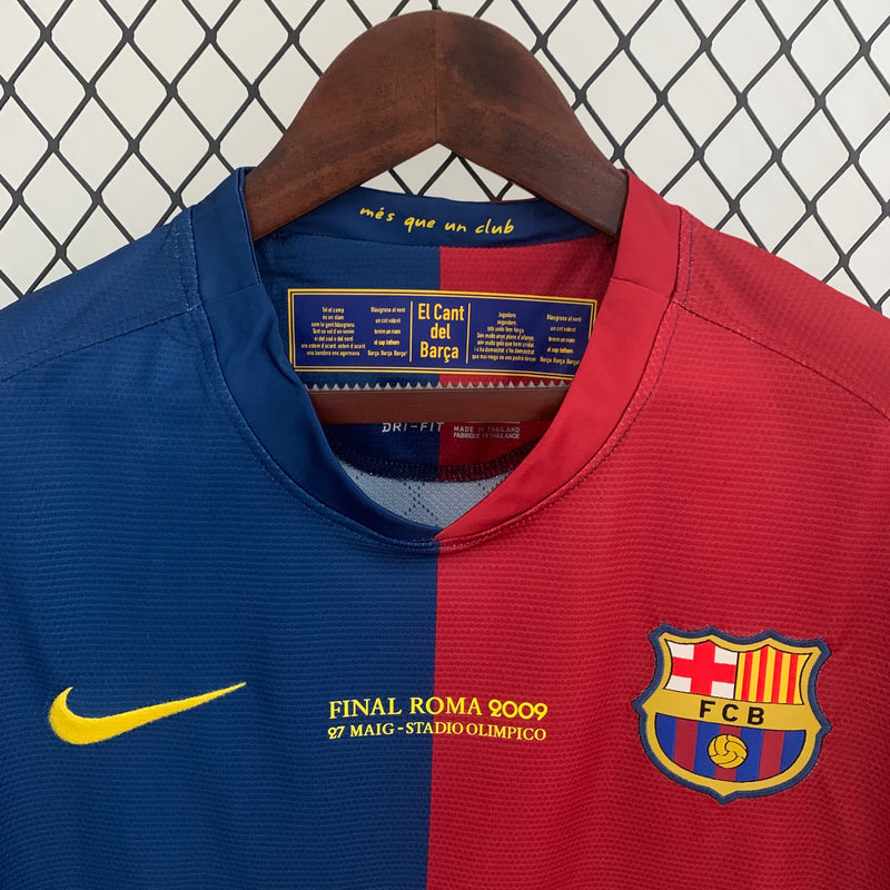 Camisa I Barcelona Retrô | 08/09 Nike - Azul e Vermelha - Manga Longa