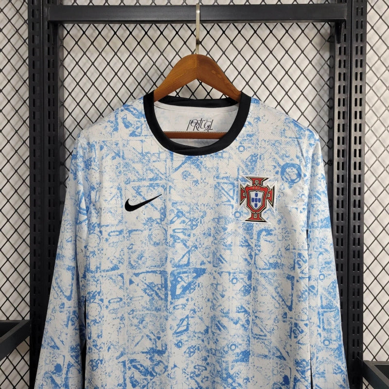 Camisa II Portugal | 2024 Torcedor Nike - Azul Branca e Preta - Manga Longa