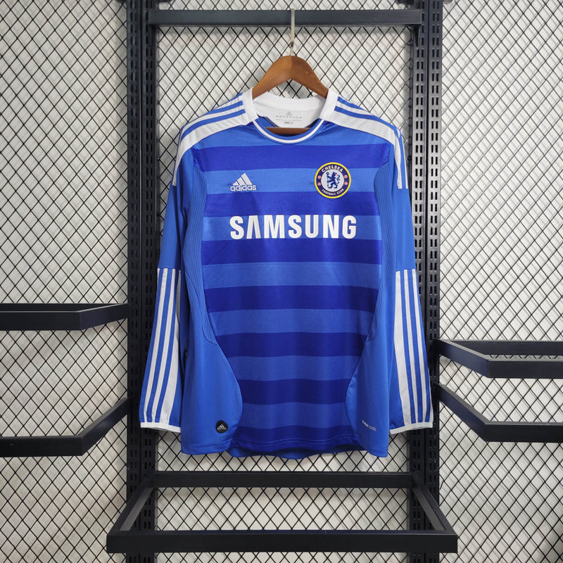 Camisa I Chelsea Retrô | 11/12 Adidas - Azul e Branca - Manga Longa