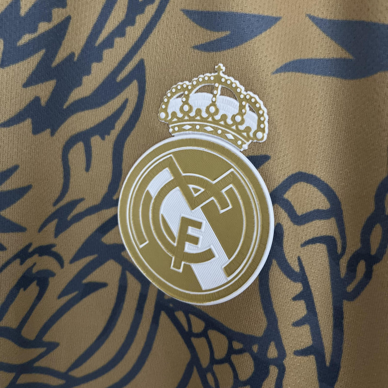 Camisa Chinese Dragon Real Madrid | 23/24 Torcedor Adidas - Dourada