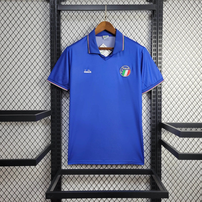 Camisa I Itália Retrô | 1990 Diadora - Azul