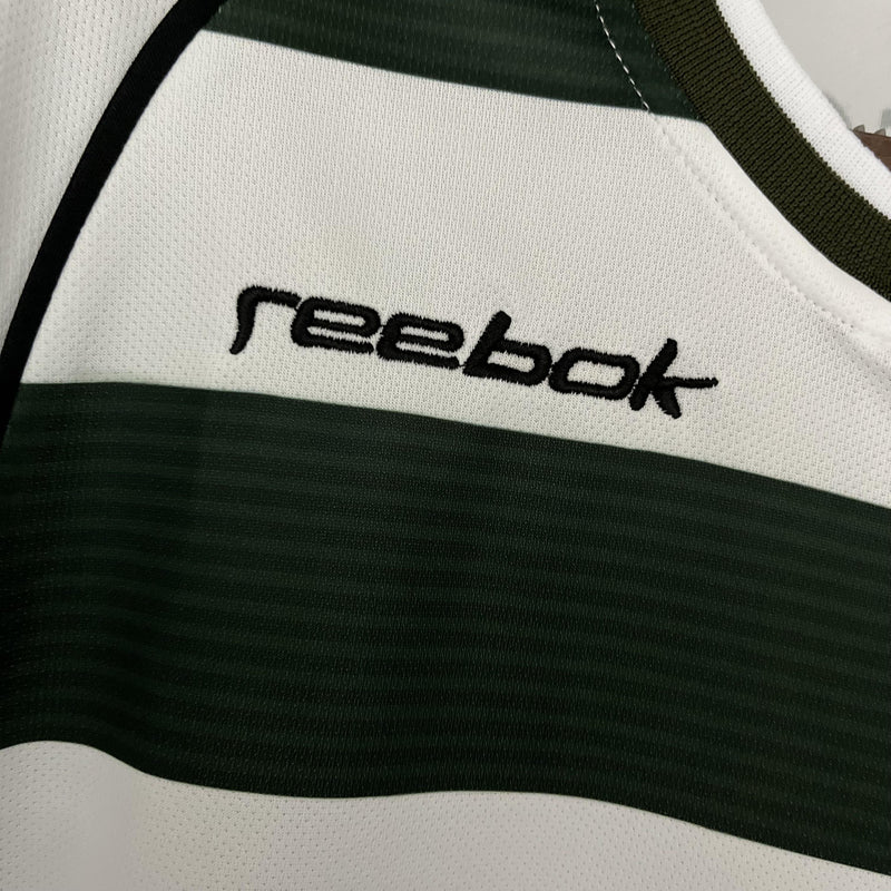 Camisa I Sporting Retrô | 01/03 Reebok - Verde e Branca - Manga Longa