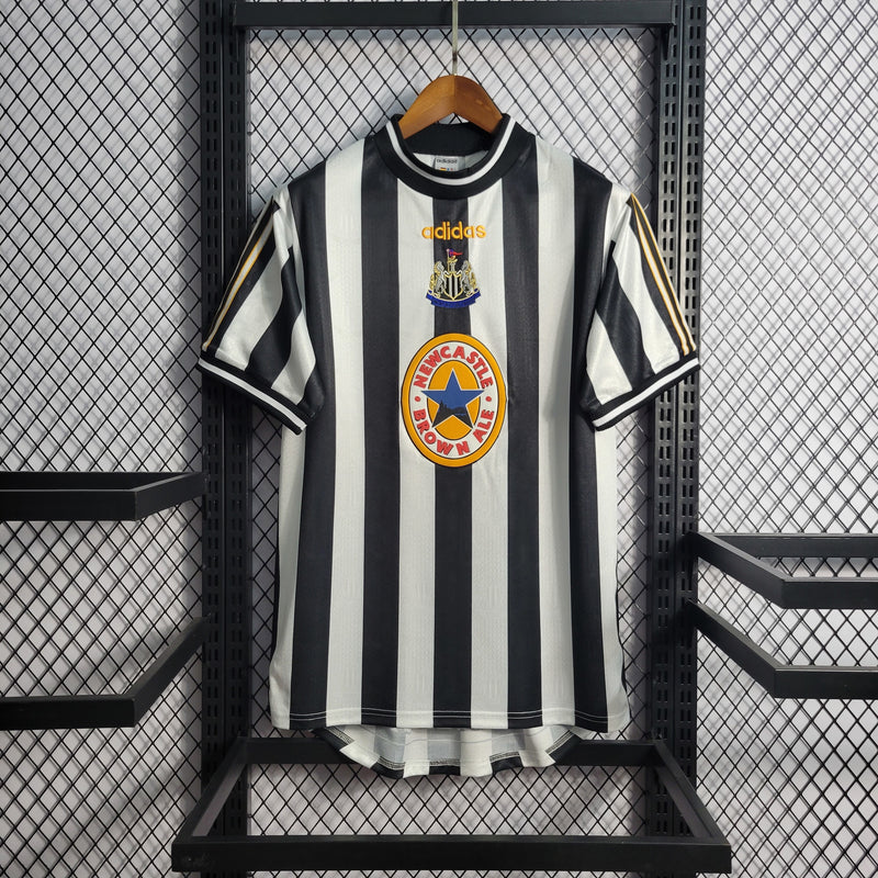 Camisa I Newcastle Retrô | 95/97 Adidas - Preta e Branca