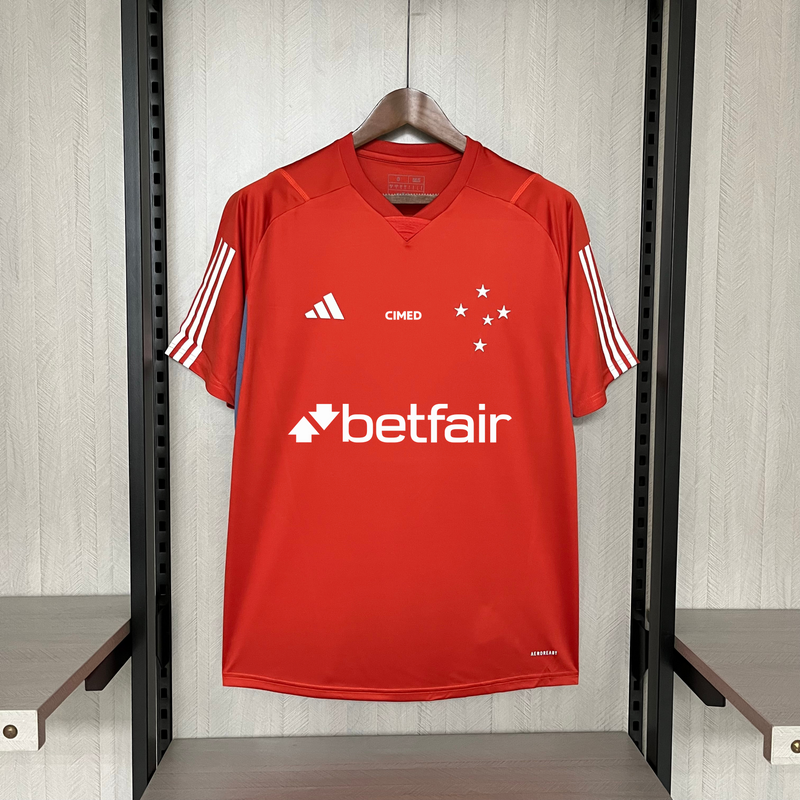 Camisa de Treino Cruzeiro | 24/25 Torcedor Adidas - Vermelha (Patrocinios)