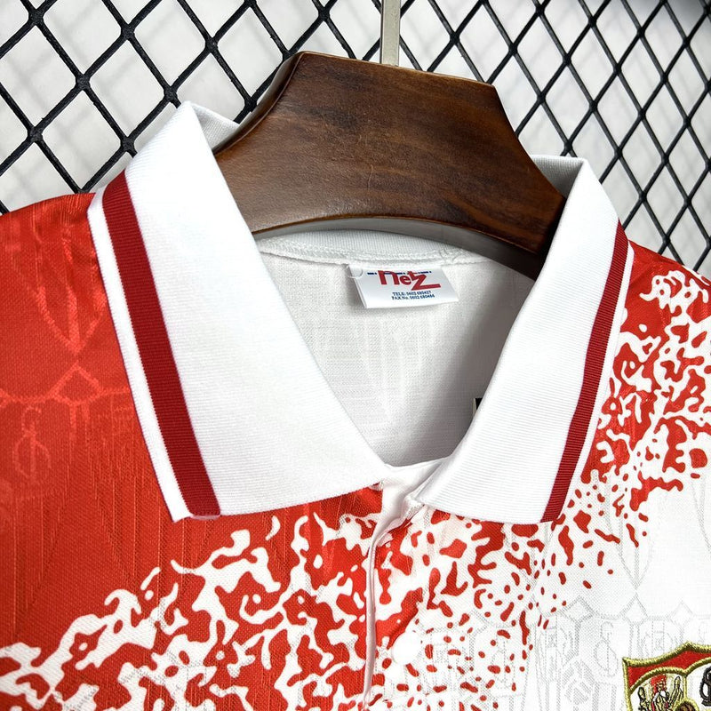 Camisa I Sevilla Retrô | 93/94 Hot Shot - Branca e Vermelha