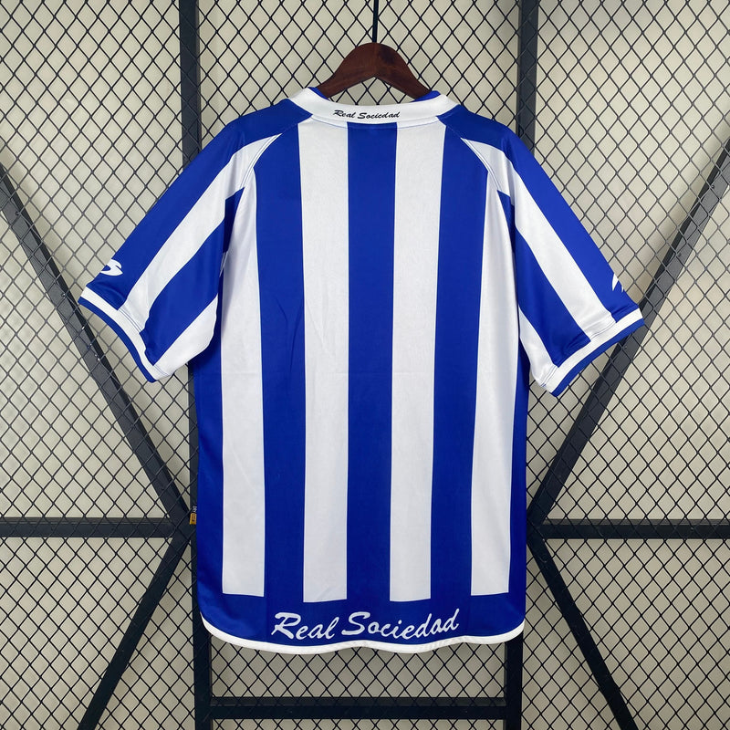 Camisa I Real Sociedad Retrô | 02/03 Astore - Azul e Branca