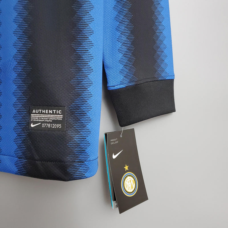 Camisa I Inter de Milão Retrô | 10/11 Torcedor Nike - Azul e Preta - Manga Longa