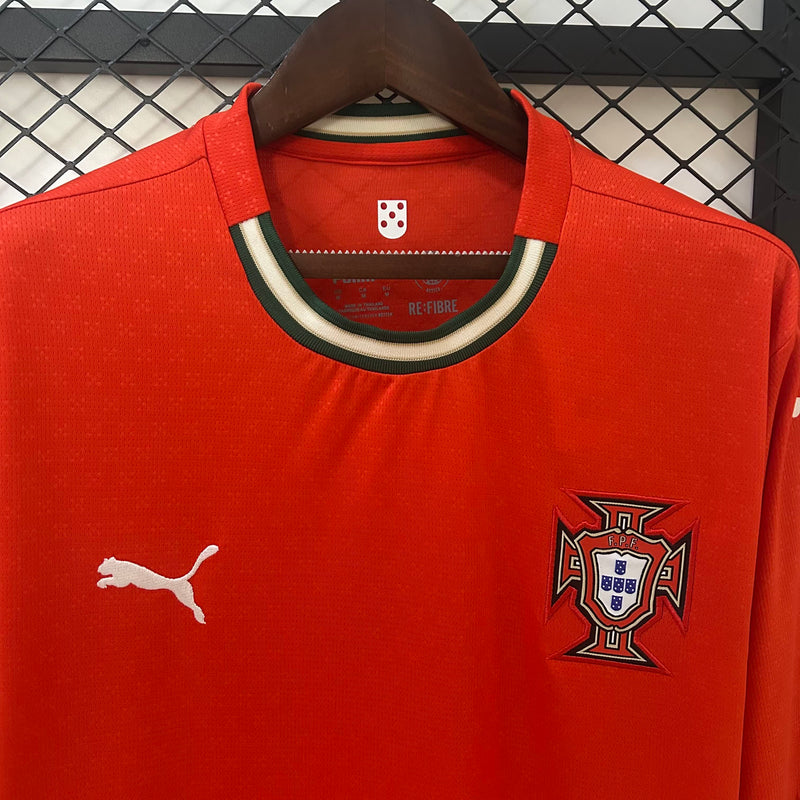 Camisa I Portugal | 2025 Torcedor Puma - Vermelha - Manga Longa