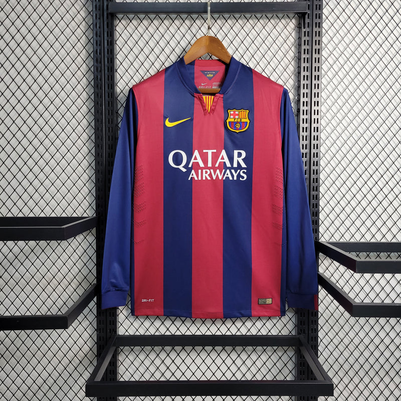 Camisa I Barcelona Retrô | 14/15 Nike - Azul e Vermelha - Manga Longa