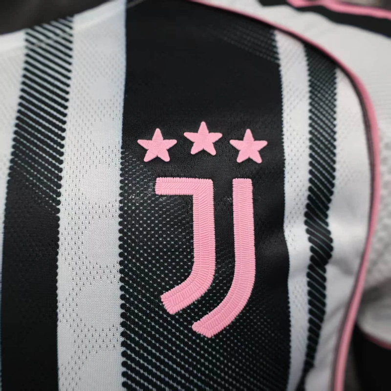 Camisa I Juventus | 25/26 Modelo Jogador Adidas - Preta Branca e Rosa