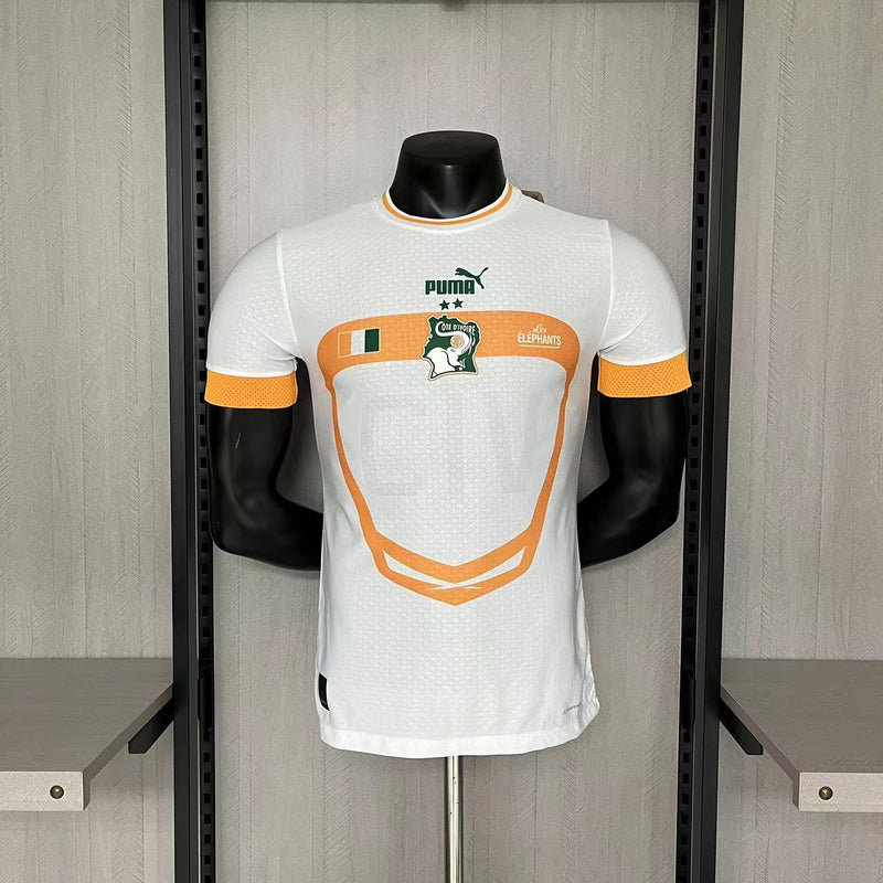 Camisa II Costa do Marfim | 23/24 Modelo Jogador Puma - Branca e Laranja