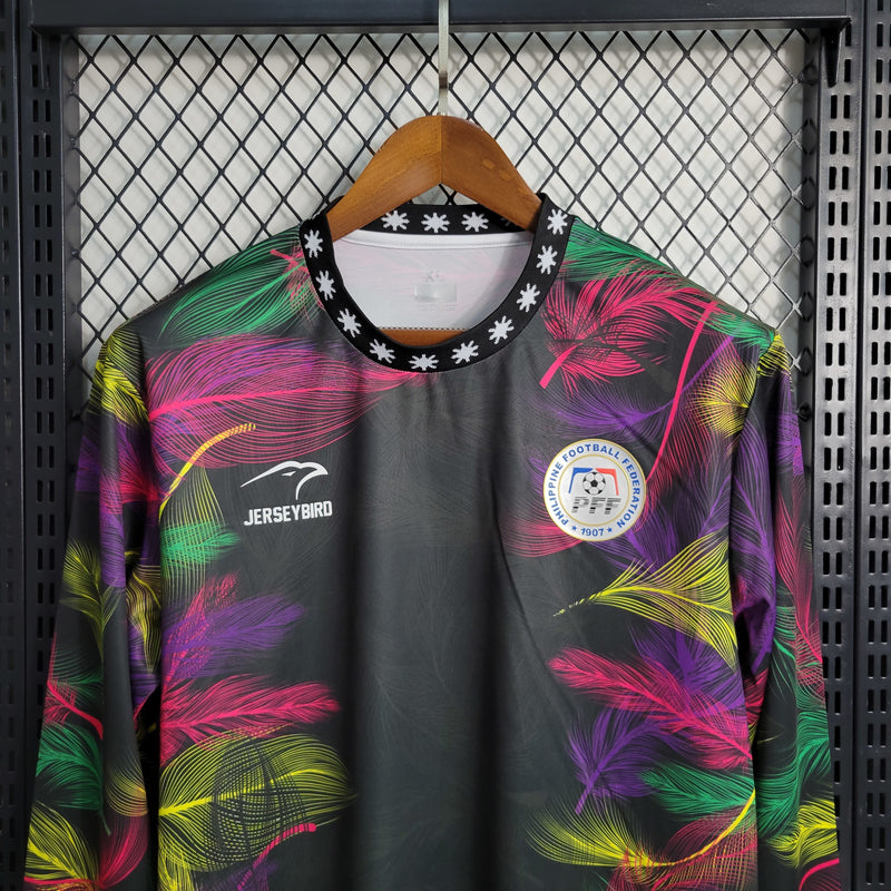 Camisa Goleiro Filipinas | 2023 Torcedor JerseyBird - Preta Vermelha Verde e Amarela (Manga Longa)