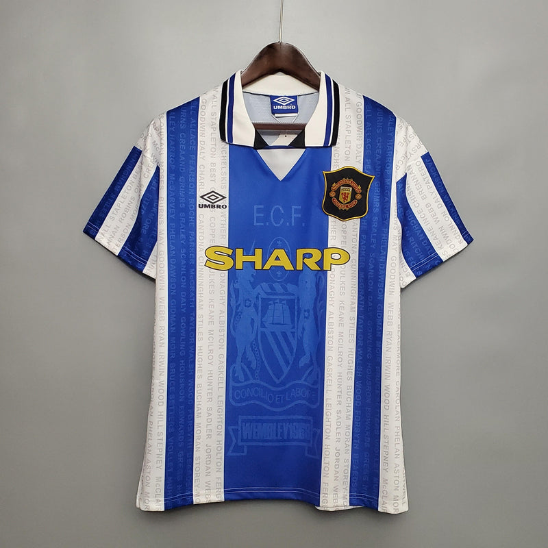 Camisa III Manchester United Retrô | 94/96 Umbro - Azul e Branca