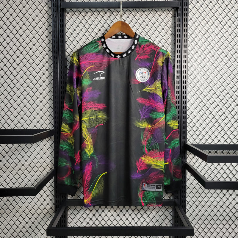 Camisa Goleiro Filipinas | 2023 Torcedor JerseyBird - Preta Vermelha Verde e Amarela (Manga Longa)