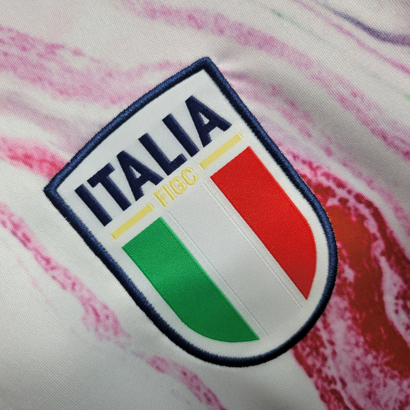 Camisa Pré Jogo Itália | 2023 Torcedor Adidas - Branca Verde e Rosa