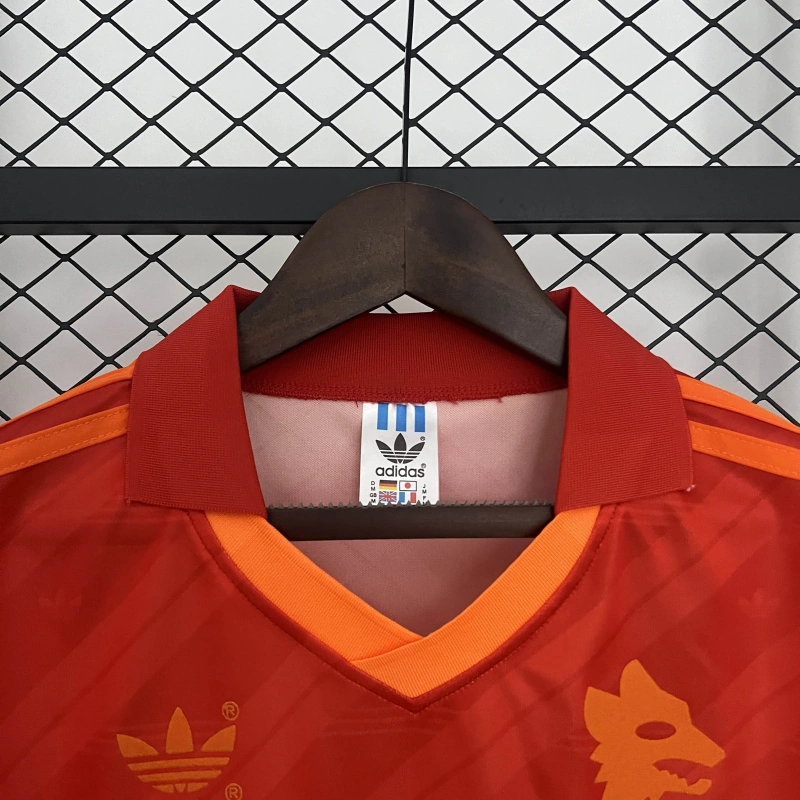 Camisa I Roma Retrô | 92/94 Adidas - Vermelha e Laranja