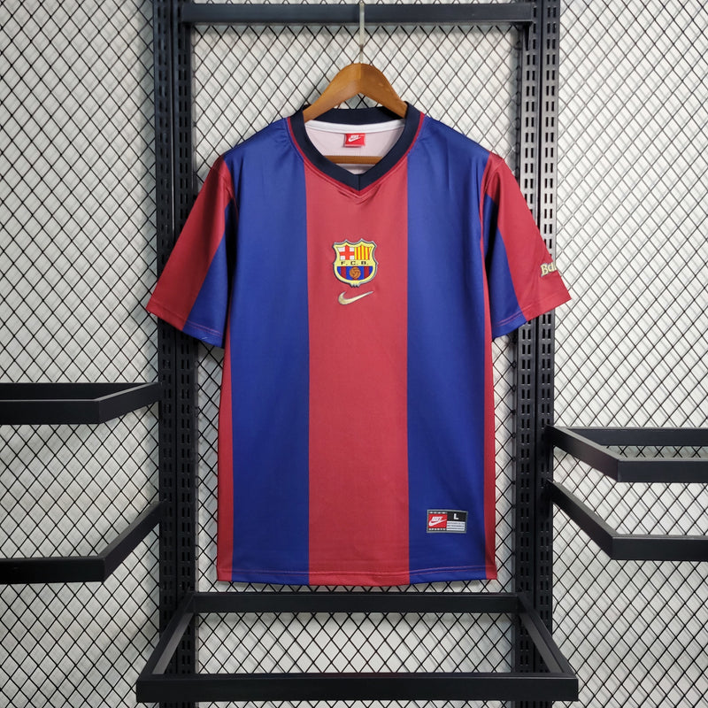 Camisa I Barcelona Retrô | 98/99 Nike - Vermelha e Azul