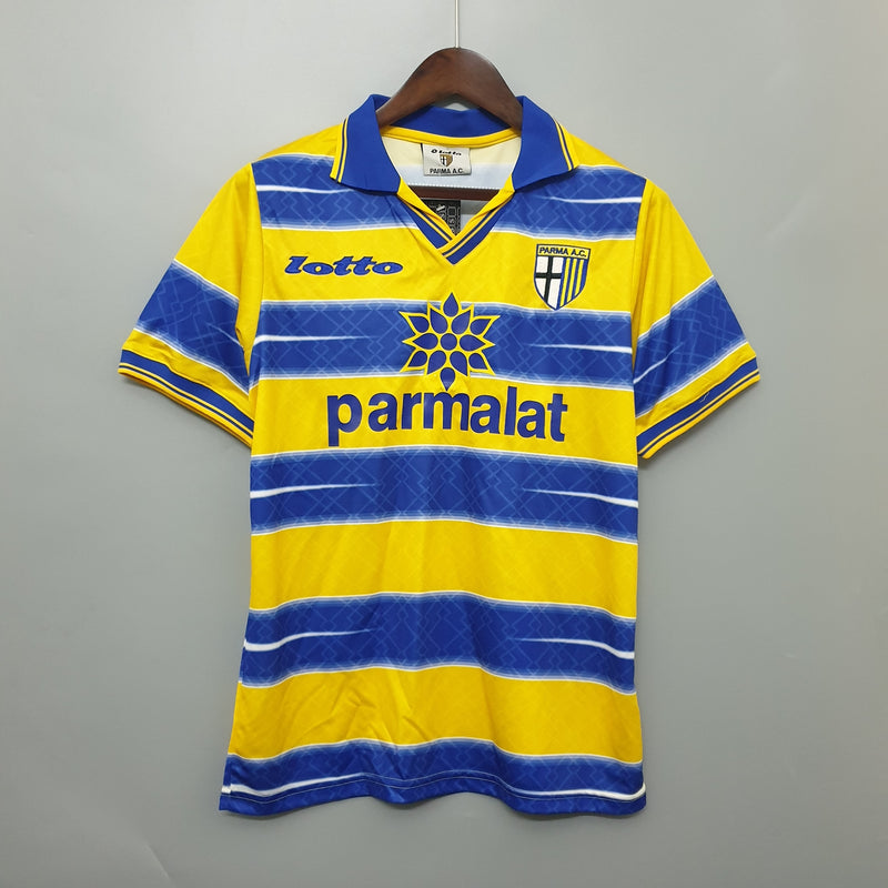 Camisa I Parma Retrô | 98/99 Lotto - Azul e Amarela