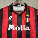 Camisa I Milan Retrô | 93/94 Lotto - Vermelha e Preta