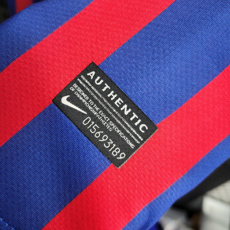 Camisa I Barcelona Retrô | 11/12 Nike - Vermelha e Azul