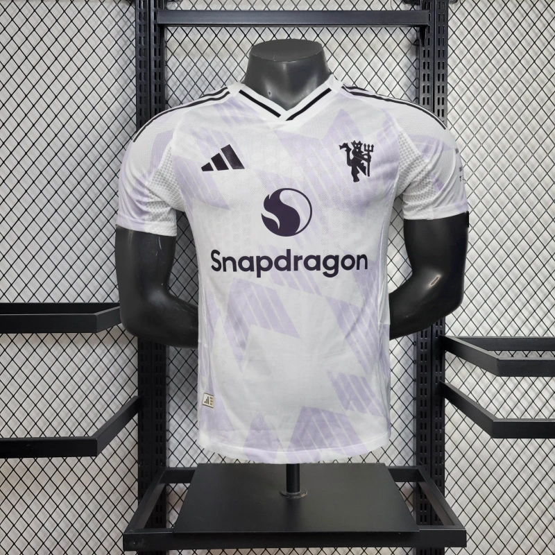 Camisa II Manchester United | 25/26 Modelo Jogador Adidas - Branca e Roxa
