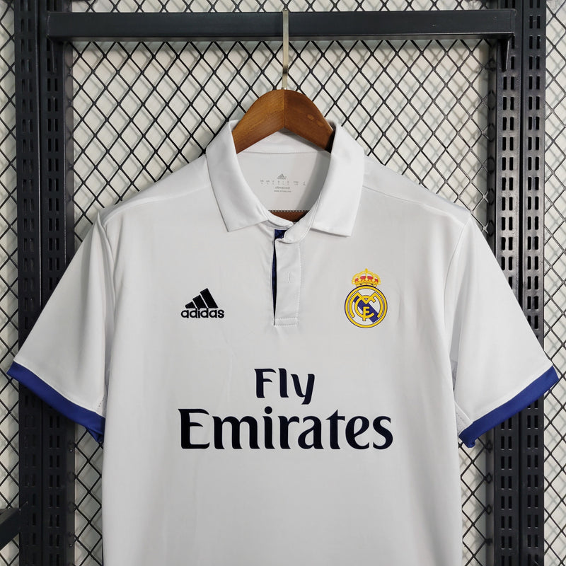 Camisa I Real Madrid Retrô | 16/17 Adidas - Branca
