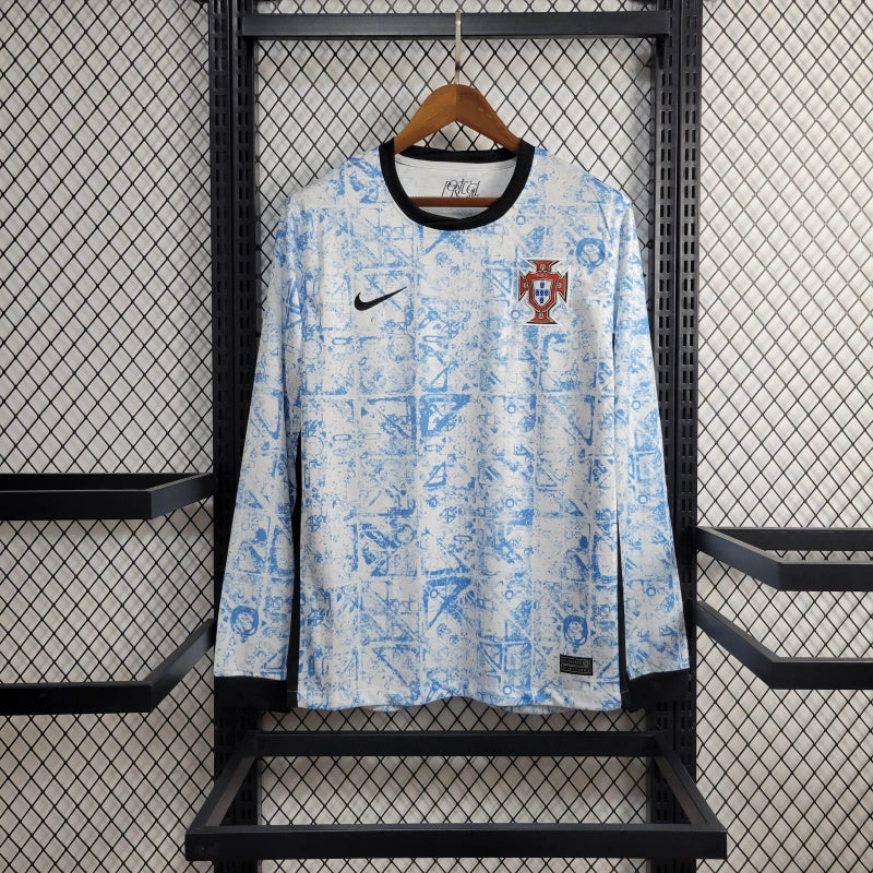 Camisa II Portugal | 2024 Torcedor Nike - Azul Branca e Preta - Manga Longa