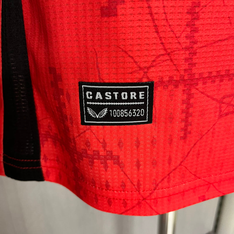 Camisa I Bayer Leverkusen | 24/25 Modelo Jogador Castore - Vermelha e Preta